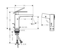 Hansgrohe Tecturis E 110 CoolStart ééngreeps wastafelmengkraan met PopUp trekwaste, Brushed Bronze - thumbnail