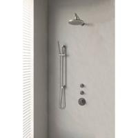 Thermostatisch Inbouwdoucheset Brauer Brushed 20 cm Hoofddouche Wandarm Staafhanddouche op Glijstang Geborsteld Nikkel Brauer - thumbnail