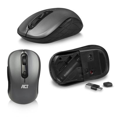 ACT AC5710 Draadloos Toetsenbord + Muis | Set | USB-C/USB-A ontvanger | Qwerty/US layout | Multimedia | Low Profile - Stille Toets | Zwart/Grijs
