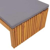 Ligstoel met kussen Bruin 200 x 55 x 94cm Massief acaciahout - thumbnail