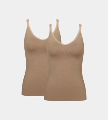 Ondergoed dames 2-pack - hemd Basic GO smalle band - Vrouwen onderhemd spaghetti bandjes biologisch katoen