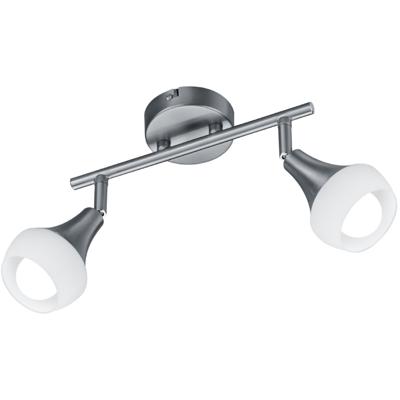 LED Plafondspot - Trion Trompo - E14 Fitting - 2-lichts - Rechthoek - Mat Nikkel - Aluminium LED Plafondspot - Trion Trompo - E14 Fitting - 2-lichts - Rechthoek - Mat Nikkel - Aluminium