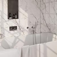 Chrome Edition thermostatische inbouw badkraan SET 03 met drukknoppen en handdouche - thumbnail