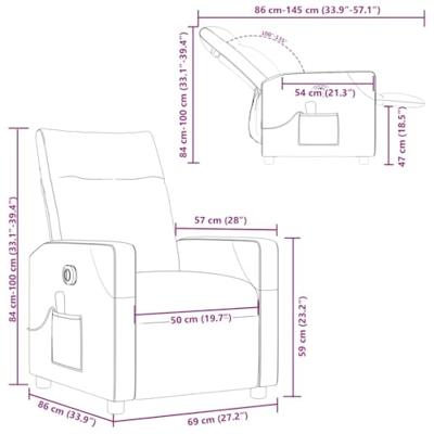 Massagestoel elektrisch verstelbaar stof zwart