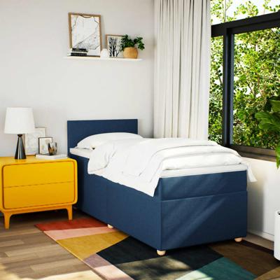 Boxspring met matras stof blauw 80x200 cm - thumbnail