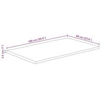 Tafelblad met natuurlijke rand 100x60x2,5 cm massief mangohout - thumbnail
