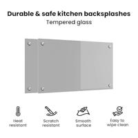 VidaXL Keuken spatscherm 2 pcs lichtgrijs 70 x 40 cm gehard glas - thumbnail