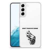 Samsung Galaxy S22 Plus Silicone-hoesje Gun Don't Touch My Phone - thumbnail
