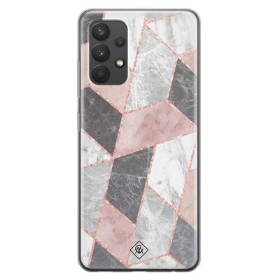 Samsung Galaxy A32 4G siliconen telefoonhoesje - Stone grid