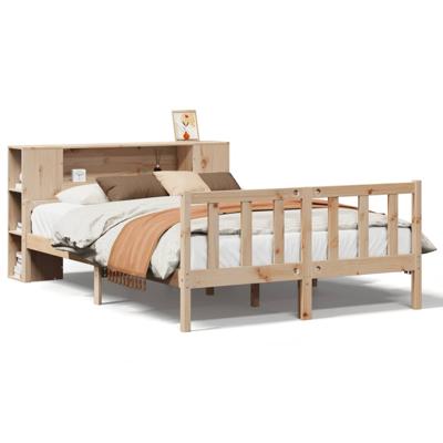 Bed met boekenkast zonder matras massief grenenhout 160x200 cm - thumbnail