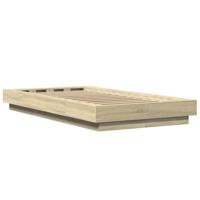 Bedframe met LED-verlichting sonoma eikenkleurig 90x200 cm - thumbnail