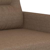 3-delige Loungeset met kussens stof bruin - thumbnail