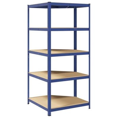 Hoekrek 5-laags staal en bewerkt hout blauw - thumbnail