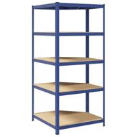 Hoekrek 5-laags staal en bewerkt hout blauw - thumbnail