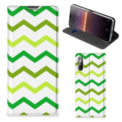 Sony Xperia L4 | Hoesje met Magneet | Zigzag Groen Sony Xperia L4 | Hoesje met Magneet | Zigzag Groen