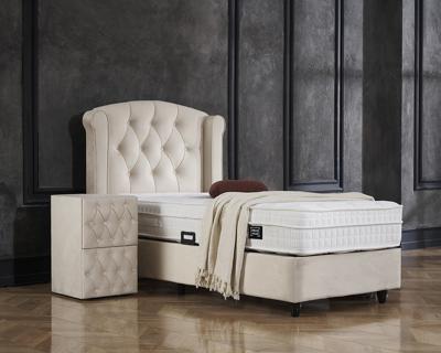 Dreamhouse - Aurora 1-persoons Boxspring met opbergruimte - Beige - 90 x 200 / met montage