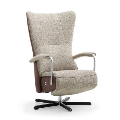 Relaxstoel C-101 Bruin Stof en Leer Relaxstoel C-101 Bruin Stof en Leer