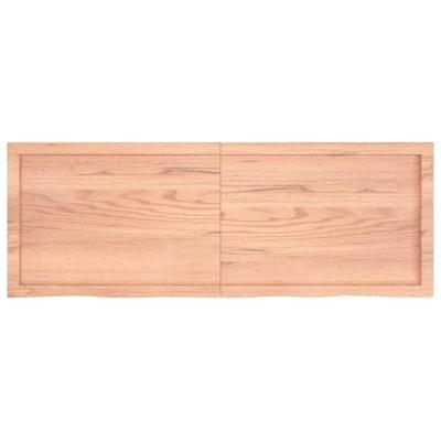 Wandschap 140x50x(2-6)cm behandeld massief eikenhout lichtbruin