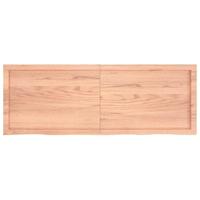 Wandschap 140x50x(2-6)cm behandeld massief eikenhout lichtbruin - thumbnail