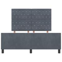 Bedframe met hoofdeinde Donkergrijs 140 x 190 cm Fluweel - thumbnail