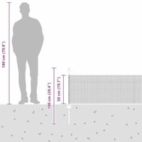 VidaXL Hek met paal zilver 0,5 x 50 m staal - thumbnail