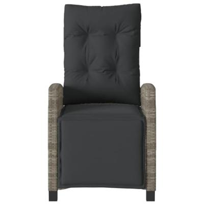 Tuinstoelen 2 st verstelbaar met voetensteun poly rattan grijs