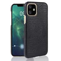 Voor iPhone 11 schokbestendige krokodil textuur PC + PU case (zwart) - thumbnail