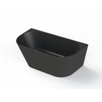 Half Vrijstaand Bad Arcqua Pinto Back To Wall 180x80x57 cm Mat Zwart - thumbnail