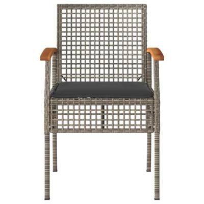 4-delige Loungeset met kussens poly rattan grijs 4-delige Loungeset met kussens poly rattan grijs