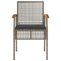 4-delige Loungeset met kussens poly rattan grijs - thumbnail