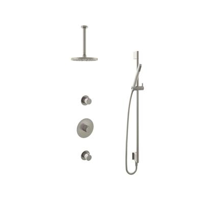 Hotbath Buddy - Inbouw Regendoucheset - 2 Stopkranen - Thermostatisch - Plafondbuis 30 cm - Hoofddouche 200 mm - Staafhanddouche - Glijstang 900 mm - Waterbesparend - V02