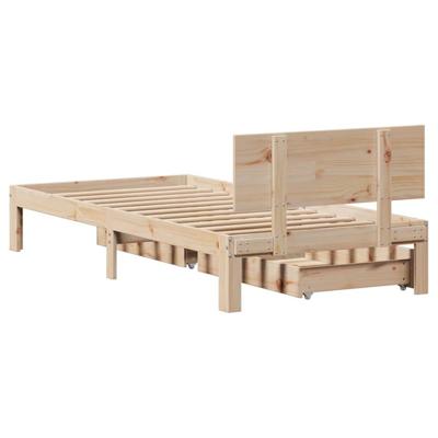 Bedframe met lades massief grenenhout 90x200 cm