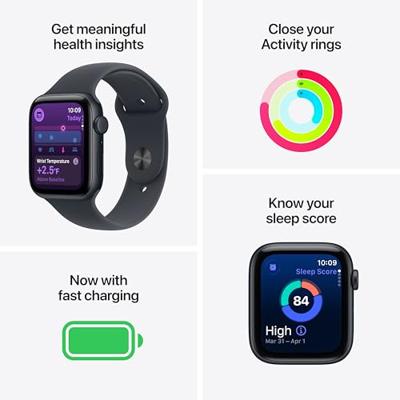 Apple Watch SE 3 GPS + Cellular - 44 mm - Starlight aluminium kast - Starlight sportband - S/M