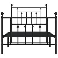Bedframe met hoofd- en voeteneinde metaal zwart 90x200 cm - thumbnail