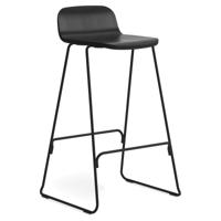 Normann Copenhagen Just barkruk H75 met rugleuning Black/Black - thumbnail