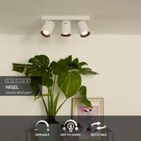 Lucide NIGEL - Plafondspot - LED Dim to warm - GU10 - 3x5W 2200K/3000K - Wit - thumbnail