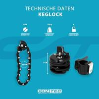 CONTEC faltschloss "keglock" ct faltschl. keglock 60 cm, black - thumbnail