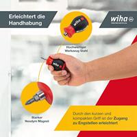 Wiha 380102 Schroevendraaier met bitmagazijn magnetisch Phillips, Pozidriv met 6 bits, Stubby, 1/4" - 33740 - thumbnail