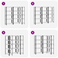 VidaXL Opbergrekken 5-laags 3 st staal & bewerkt hout antracietkleurig - thumbnail