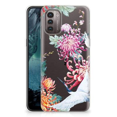 Nokia G21 | G11 | TPU Hoesje | Bird Flowers