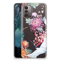 Nokia G21 | G11 | TPU Hoesje | Bird Flowers - thumbnail