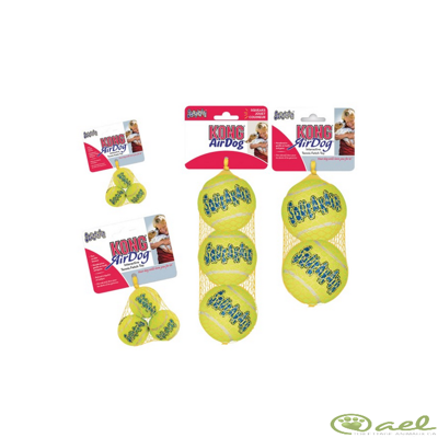 KONG SQUEAKAIR TENNISBAL GEEL MET PIEP LARGE 8 CM 2 ST - thumbnail