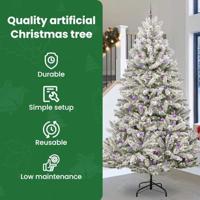 VidaXL Kunstkerstboom met 300 led groen en wit 300 cm pvc en metaal - thumbnail