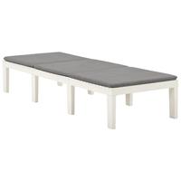 Ligbed met kussen kunststof wit - thumbnail