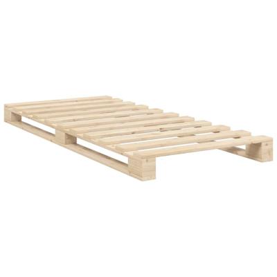 Bedframe met hoofdbord massief grenenhout 90x200 cm