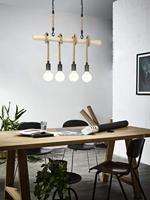 Eglo Landelijke hanglampYoungstown 4-lichts zwart met hout - 43318 - thumbnail