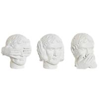 Decoratieve figuren DKD Home Decor Wit Neoklassiek 14 x 11 x 14 cm (3 Stuks) - thumbnail