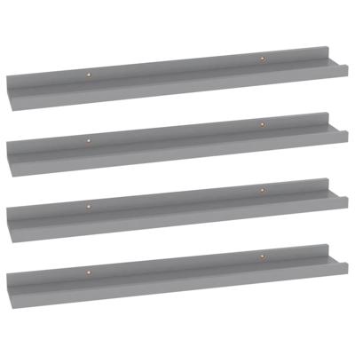 VidaXL Wandschappen 4 st 60x9x3 cm grijs VidaXL Wandschappen 4 st 60x9x3 cm grijs