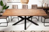 Massief houten eettafel GALAXIE 200cm steenafwerking Sheesham Industrieel Design - 43447 - thumbnail