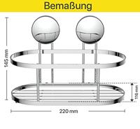 EISL Douchemaandje | chroom | ovaal | ophangen zonder boren en schroeven - BA0202 BA0202 - thumbnail